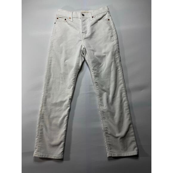 Levi's Denim - Levi's Women's Wedgie Straight Leg Button Fly White Corduroy Pants - Size 25x25